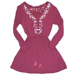 🎃2 for$15!🎃flower embroidered empire waist dress